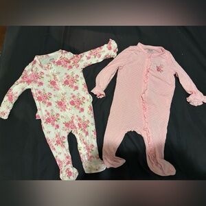 Floral and Polka Dot Little Me Bamboo Footsies